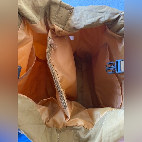 Yellow Women’s Nylon Tote Bag w/ Crossbody Strap/ Bag Scarf - Picture 4 of 5